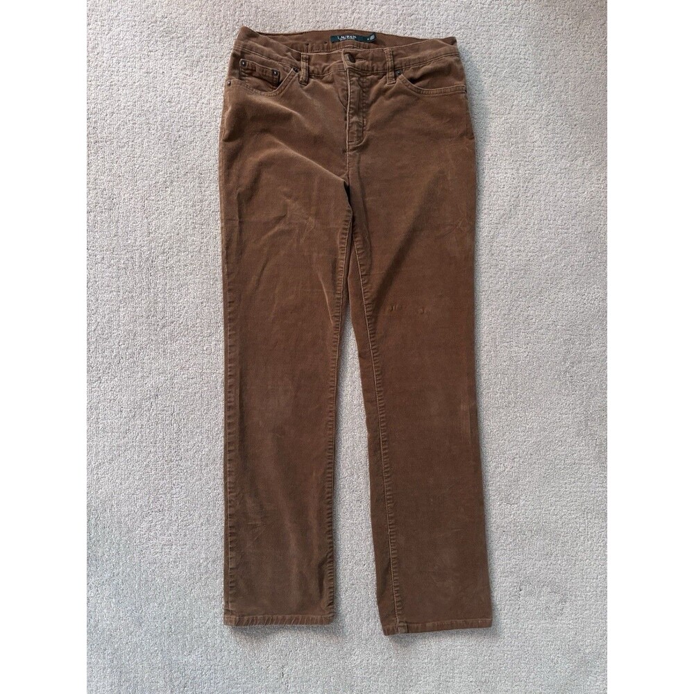 Lauren Ralph Lauren Corduroy Pants Classic Straight Women's Size 8 Brown